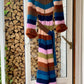 boho stripet jumpsuit i brun,blå og rosa