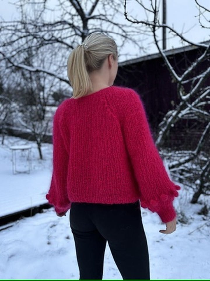 La Vie en Rose i 4227 Raspberry – raglanfellingen sett bakfra