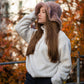Anastasia - My Pink & Brown Bohemian Hat  - Mønster - One Size